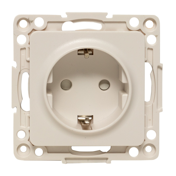 EKF PROxima Стокгольм Белый Розетка с/з, со шторками, 16А, винт.клеммы