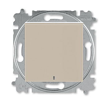 ABB EPJ Levit кофе макиато / белый Выключатель кнопочный 1-кл, с подсветкой, 2CHH599147A6018