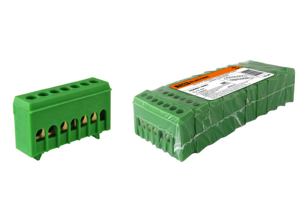 TDM Шина "N" нулевая в изоляторе на DIN-рейку 6x9мм 7 групп SQ0801-0082