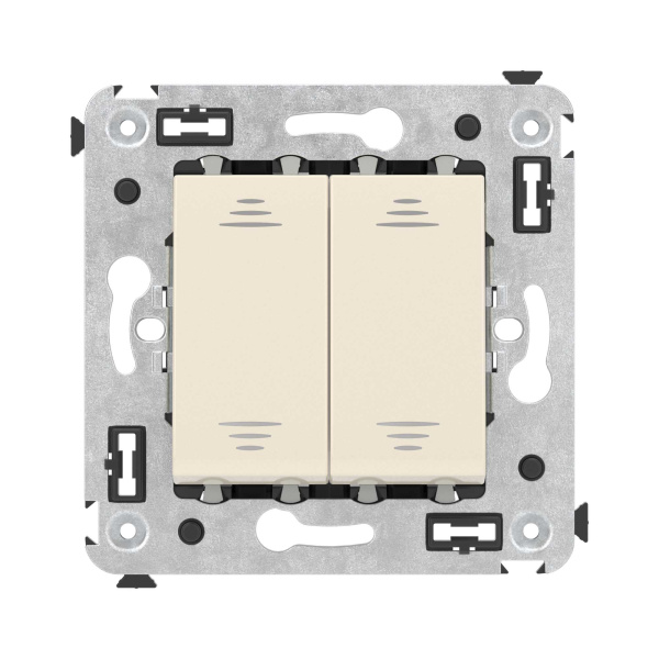 Купить DKC Инвертор двухклавишный в стену, "Avanti", "Ванильная дымка"
