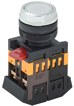 IEK Кнопка ABLFS-22 белый d22мм неон/240В 1з+1р