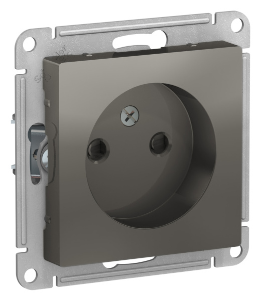 Купить Systeme Electric AtlasDesign Сталь Розетка б/з со шторками, 16А, механизм