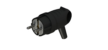 Systeme Electric MultiSet Черная Вилка 2К+З угловая каучуковая 16А/250В IP44