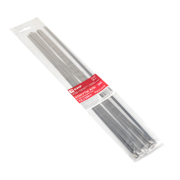 Купить EKF PROxima Хомут AISI 304 из нержавеющей стали, 4.6x360 (10 шт.) FlexLock