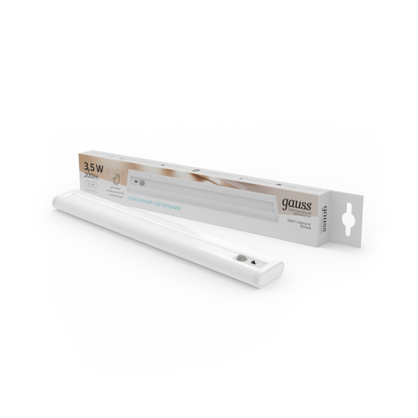 Купить Gauss Многофункциональный автономный сенсорный светильник 3,5W 316х47х18, 200лм (линейный, белый) /36 CL004
