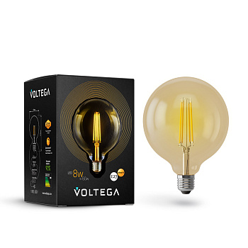 Voltega VG10-G125Gwarm8W Шар диммируемый GOLD G125 Е27 2800К 8W 6838
