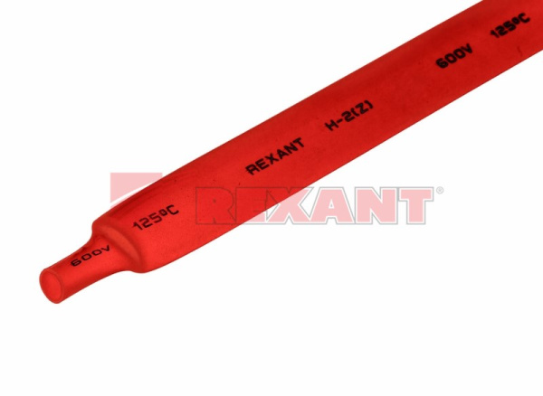 Купить 12.0 / 6.0 мм 1м термоусадка красная Rexant 21-2004