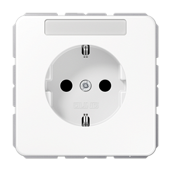 JUNG Штепсельная розетка SCHUKO 16A 250V~ ударопрочная, с полем для надписи белая CD1520BFNAWW