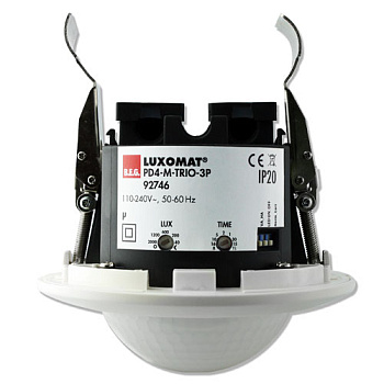 BEG Белый Датчик присутствия корридорный 360°, двухканальный, диаметр действия 40х24м IP20 92746