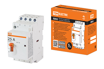 TDM Контактор модульный с ручным управлением КМ63/4-25 4НО 230В АС SQ0213-0102