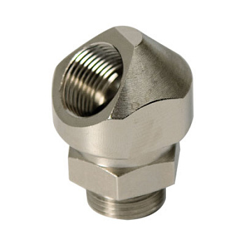 DKC Поворотный адаптер 45° M40x1,5, IP68/IP67, никелированная латунь