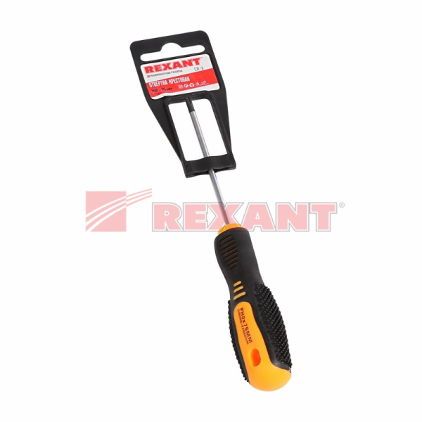 Купить Отвертка крестовая PH 0 X 75 мм , двухкомпонентная рукоятка Rexant 12-4726