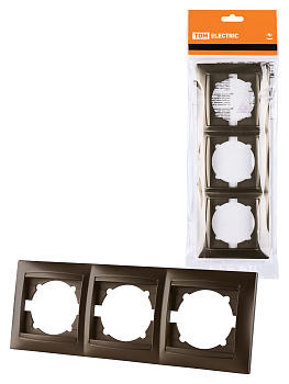 TDM Рамка 3-х постовая горизонтальная бронза "Лама" SQ1815-0731