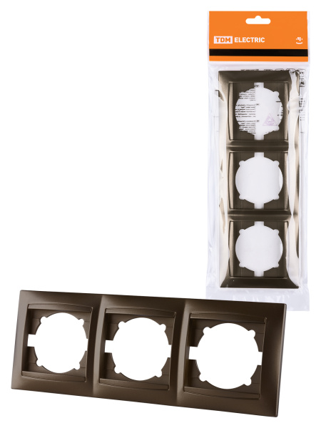 TDM Рамка 3-х постовая горизонтальная бронза "Лама" SQ1815-0731