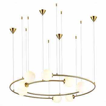 ST LUCE SL1186.303.08 Светильник подвесной Латунь/Молочный G9 8*5W