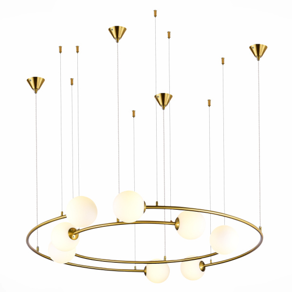 ST LUCE SL1186.303.08 Светильник подвесной Латунь/Молочный G9 8*5W