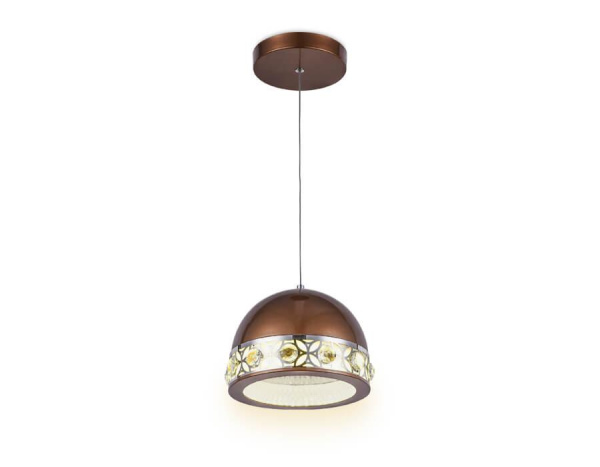 Купить Ambrella Подвесной светодиодный светильник FA9495 CF/CH кофе/хром 4200K 18W D200*670 (без ПДУ)