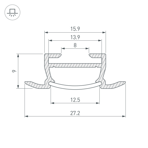 Купить Arlight Профиль TK-F-2000 (CT) ANOD (Алюминий) 016936