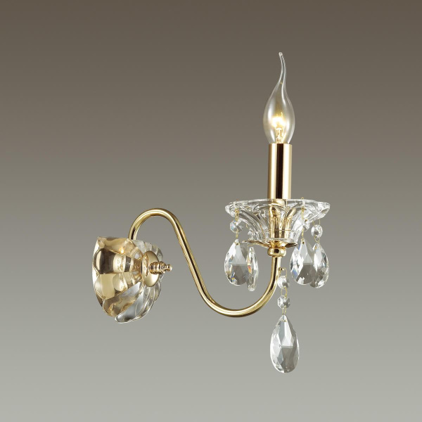 Купить Odeon Light 4724/1W ODL20 495 золотой/хрусталь Бра E14 1*40W 220V KUVIA