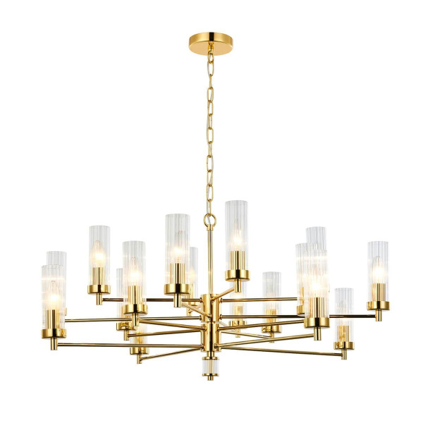 Favourite 2673-16P подвесная люстра Каркас золотого цвета, плафоны из прозрачного стекла
