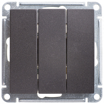 SE Wessen 59 Черный бархат Выключатель 3-клавишный, 10АХ VS0510-351-6-86