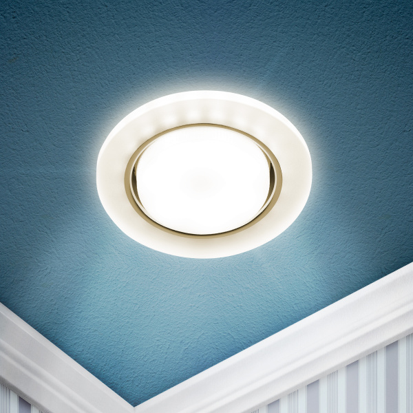 ЭРА Встраиваемый светильник со светодиодной подсветкой ЭРА DK LD51 FR GX53 белый матовый