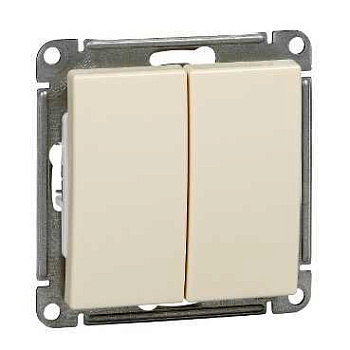 Systeme Electric Wessen 59 Беж Выключатель 2-клавишный, 10АХ