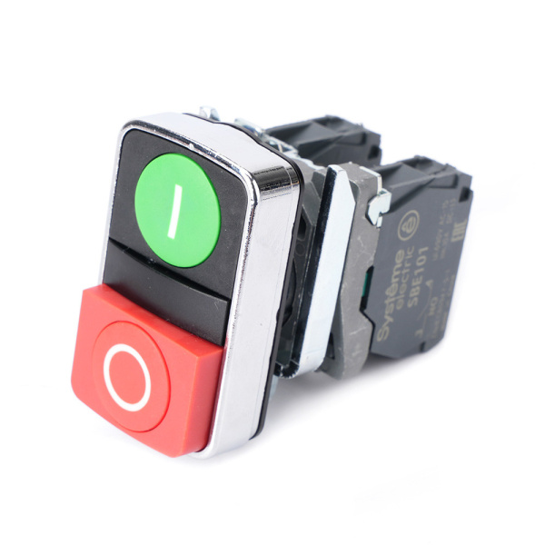 Systeme Electric Кнопка SB4 двойная в сборе модульная 22мм зеленая "I"+красная "O" металл