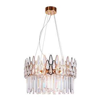 Ambrella Подвесная хрустальная люстра TR5263/8 GD/CL золото/прозрачный E14/8 max 40W D500*700 Ambrella Подвесная хрустальная люстра TR5263/8 GD/CL золото/прозрачный E14/8 max 40W D500*700