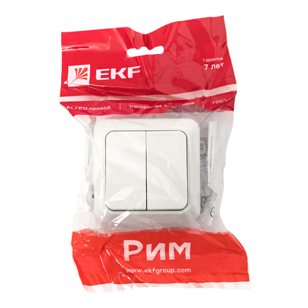 Купить EKF PROxima Рим Выключатель 2-клавишный 10А белый