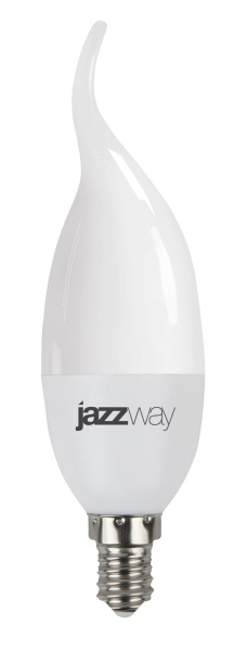 Jazzway Лампа светодиодная (LED) «свеча на ветру» d38мм E14 220° 7Вт 220-240В матовая тепло-белая желтая 2700К .1027894-2