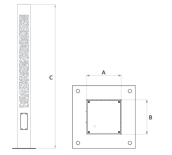 Купить TOWER LED 30W DK 840 RAL9005 H2500