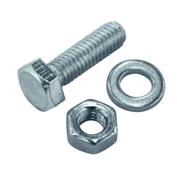 Купить Tech-Krep Болт DIN933 с шестигранной головкой оцинк. М8х40 + гайка + шайба (4 шт) - пакет 112723