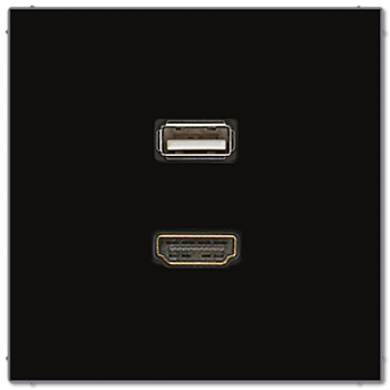 JUNG Мультимедиа разъём, чёрный MALS1163SW