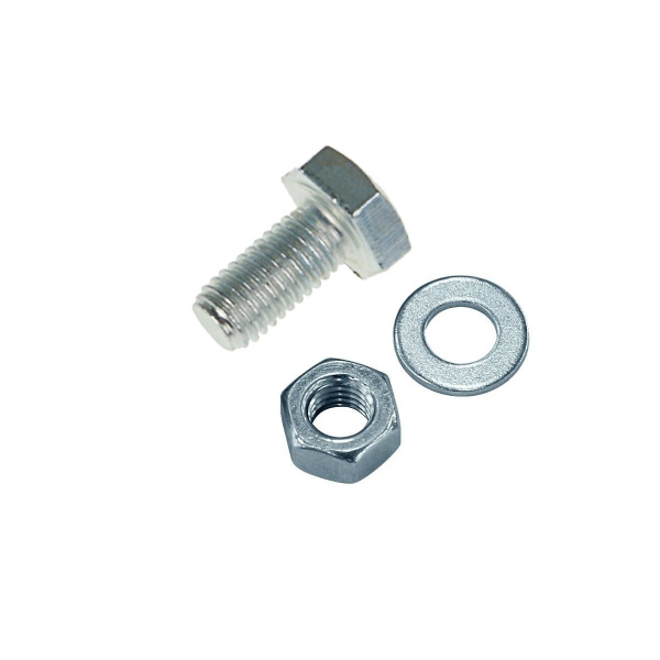 Купить Tech-Krep Болт DIN933 с шестигранной головкой оцинк. М6х20 + гайка + шайба (8 шт) - пакет 112717