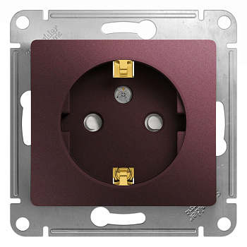 Systeme Electric Glossa Баклажановый Розетка с/з со шторками