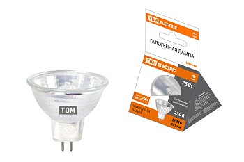 TDM Лампа галогенная с отражателем MR16 (JCDR) - 75 Вт - 230 В - GU5.3 SQ0341-0073