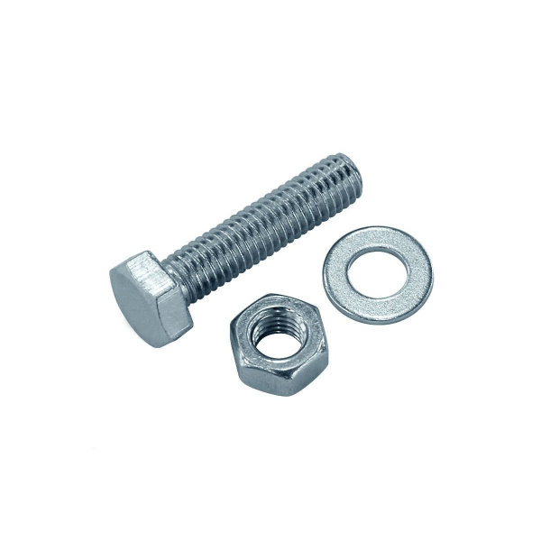 Купить Tech-Krep Болт DIN933 с шестигранной головкой оцинк. М8х40 + гайка + шайба (4 шт) - пакет 112723