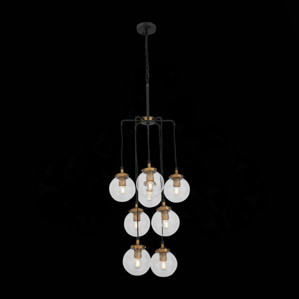 ST LUCE SL234.443.08 Люстра подвесная  Черный, Золото/Прозрачный E27 8*40W Купить ST LUCE SL234.443.08 Люстра подвесная  Черный, Золото/Прозрачный E27 8*40W