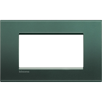 BT LL Зелёный шелк Рамка прямоугольная, 4 модуля LNA4804PK