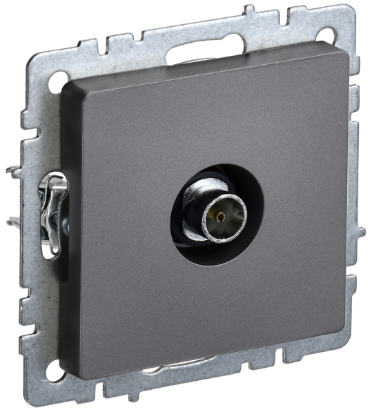 IEK BRITE BASE Сталь Розетка TV оконечная РТВ11-0-БрС