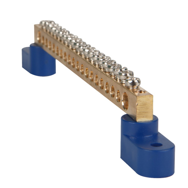 КЭАЗ Шина нулевая с двумя изоляторами OptiKit BB-T-N-S-6-6х9-синий