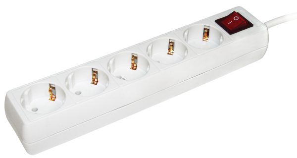 Купить IEK Удлинитель У05К-выкл. 5 мест 2Р+PЕ/5метров 3х1мм2 16А/250В