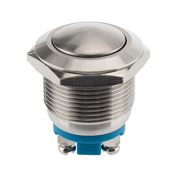 Кнопка антивандальная Ø19 Б/Фикс (2с винт) (ON)-OFF сфера (PBS-28В, A19-A2) (в упак. 1шт.) Rexant 06-0357-B