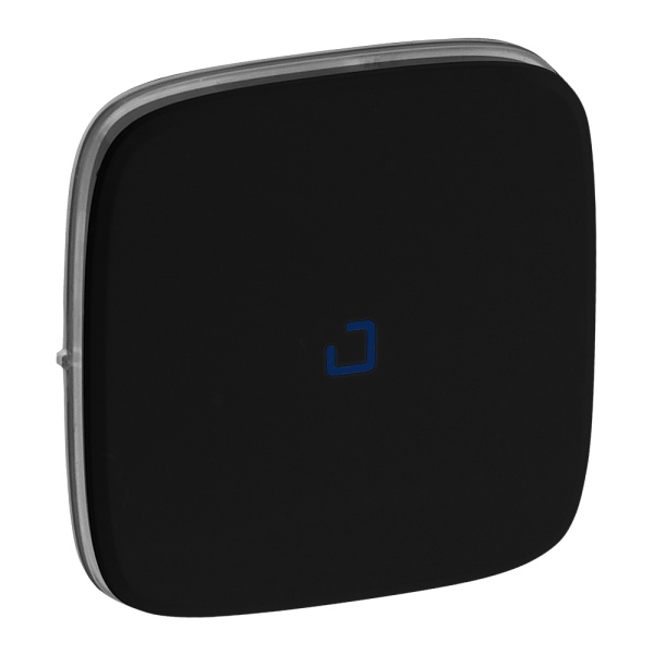 Legrand Valena ALLURE Антрацит Клавиша 1-ая с подсветкой/индикацией (голубая линза в центре) 755088