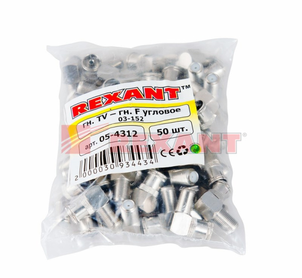 Купить Переход гнездо F - гнездо TV угловой Rexant 05-4312