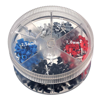 DKC Контейнер наконечников-гильз с изолир.фланцем 0,75-2,50 кв.мм (1 упаковка - 1000 шт)