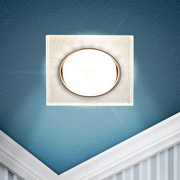 ЭРА Встраиваемый светильник со светодиодной подсветкой ЭРА DK LD50 CH/SHSL GX53 хром серебро