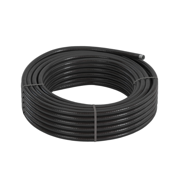 Купить DKC Металлорукав DN 20мм в гладкой ПВХ изоляции, Dвн 20,5 мм, Dнар 27,0, 50 м, цвет чёрный