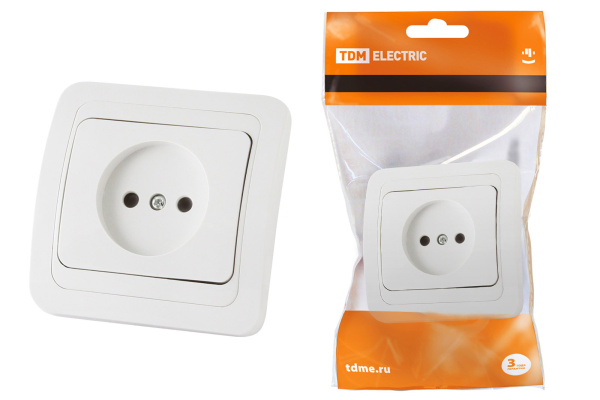 TDM Розетка 2П 10А белая "Валдай" SQ1804-0007